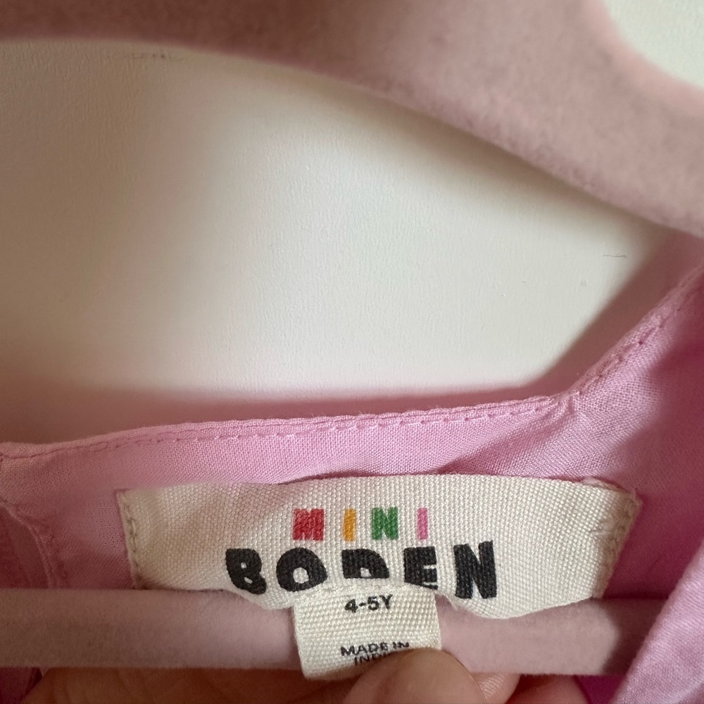 Mini Boden Color Block Flutter Sleeve Dress (4-5Y) - Picture 3 of 3